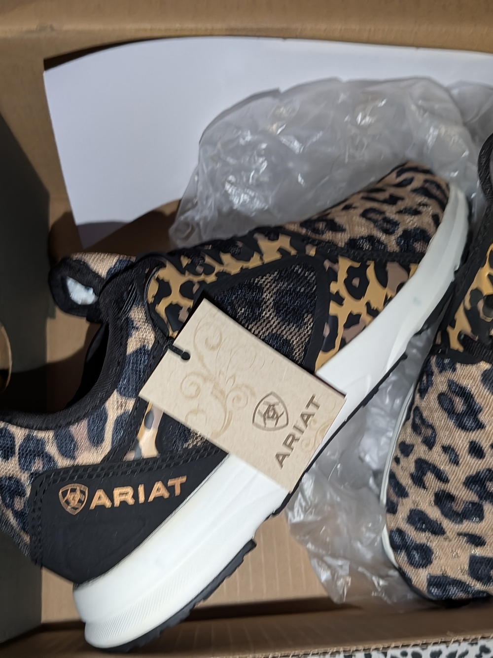 Women's Ariat leopard print fuse tennis shoe - Picture 3 of 6